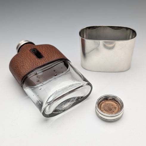 英國復古皮革和鍍銀玻璃九柱遊戲 James Dixon&Sons