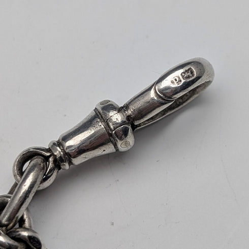 約 1900 年英國古董純銀阿爾伯特鏈 42 克純銀獅子 Passant 鑰匙扣