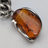 Circa 1900 British antique sterling silver Albert chain 40g sterling silver & amber fob