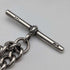 Circa 1900 British antique sterling silver Albert chain 40g sterling silver & amber fob