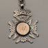 Circa 1900 British antique sterling silver Albert chain, 56g sterling silver medal fob