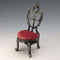 1920s Brass Chair Pocket Watch Holder Red Seat