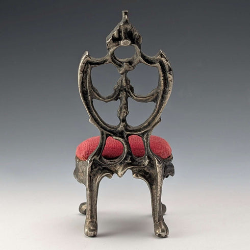 1920s Brass Chair Pocket Watch Holder Red Seat