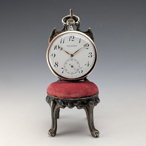 1920年代 真鍮製 椅子型 懐中時計ホルダー レッドシート