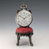 1920s Brass Chair Pocket Watch Holder Red Seat