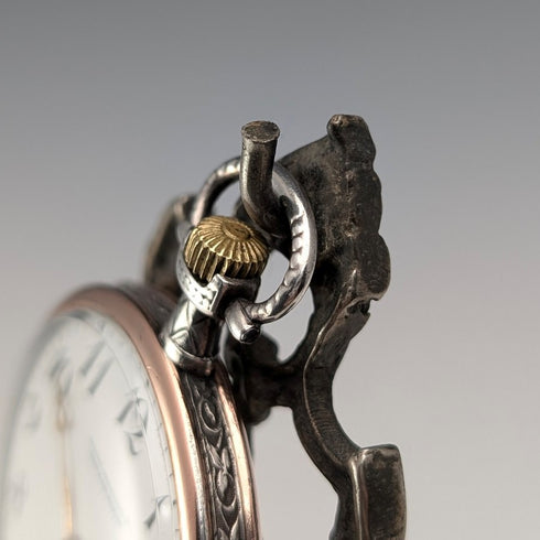 1920年代 真鍮製 椅子型 懐中時計ホルダー レッドシート