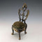 1920s Brass Chair-Shaped Pocket Watch Holder with Khaki Seat