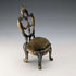 1920s Brass Chair-Shaped Pocket Watch Holder with Khaki Seat