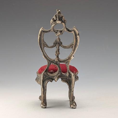 1920年代 真鍮製 椅子型 懐中時計ホルダー ダークレッドシート