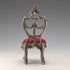 1920's Brass Chair Pocket Watch Holder Dark Red Seat