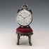 1920's Brass Chair Pocket Watch Holder Dark Red Seat