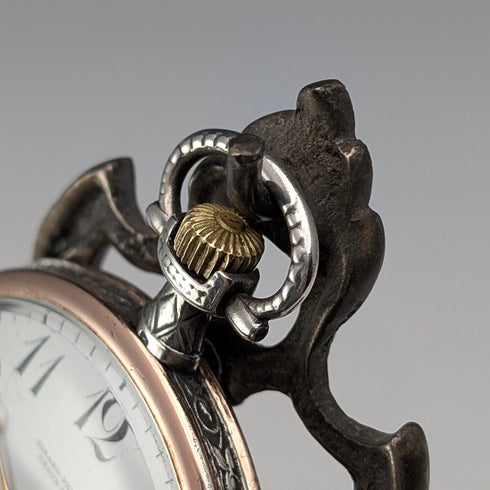 1920年代 真鍮製 椅子型 懐中時計ホルダー ダークレッドシート