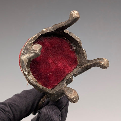 1920年代 真鍮製 椅子型 懐中時計ホルダー ダークレッドシート