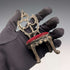 1920's Brass Chair Pocket Watch Holder Dark Red Seat