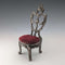 1920's Brass Chair Pocket Watch Holder Dark Red Seat