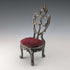 1920's Brass Chair Pocket Watch Holder Dark Red Seat