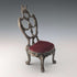 1920's Brass Chair Pocket Watch Holder Dark Red Seat