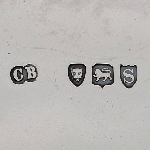 1893年 英国アンティーク 純銀製サルヴァ カードトレイ直径23cm 413g Charles Boyton