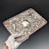 Circa 1900 British antique silver plate relief carved dressing table tray