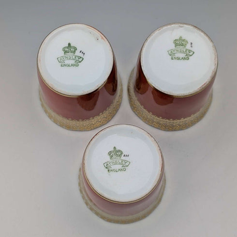 1929 年英國復古純銀杯托瓷杯 3 件套 Walker&Hall,AYNSLEY