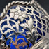 1856 年英國古董純銀耳環裝飾碗 165 克鈷玻璃內膽 AB Savory&Sons