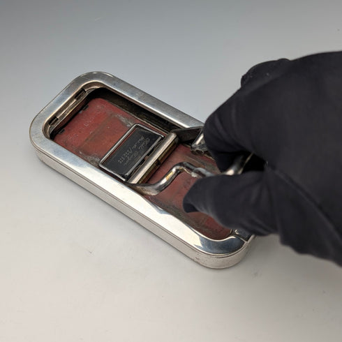 Circa 1927 British Vintage Silver Plated Razor Kit with Case Rolls Razor