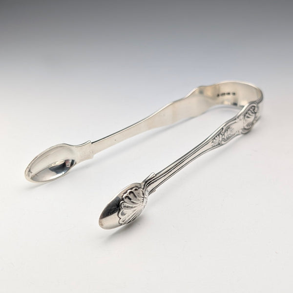 1844 British antique sterling silver sugar tongs 60g Chawner & Co.
