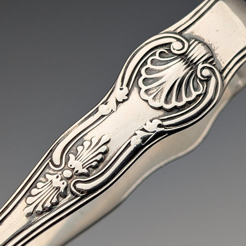 1844 British antique sterling silver sugar tongs 60g Chawner & Co.