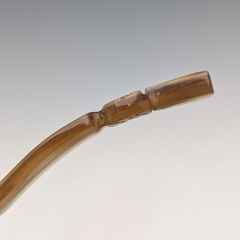 英国アンティーク ホーン製 アザミ装飾 ティーキャディースプーン