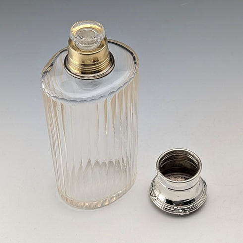 法國古董純銀蓋玻璃香水瓶香水瓶