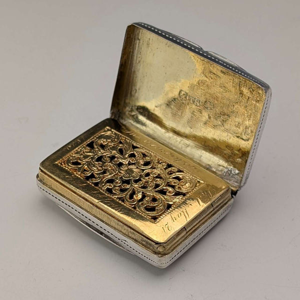 1830 British Antique William IV Sterling Silver Vinaigrette 18g Thomas Shaw