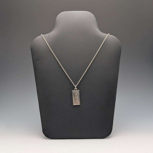 1977 British sterling silver jubilee ingot pendant and sterling silver chain, total weight 21g, Excalibur Jewellery②
