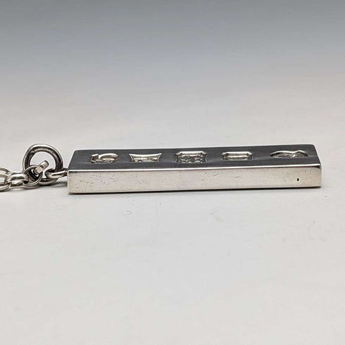 1977 British Sterling Silver Jubilee Ingot Pendant & Sterling Silver Chain, 40g, Troika Designs