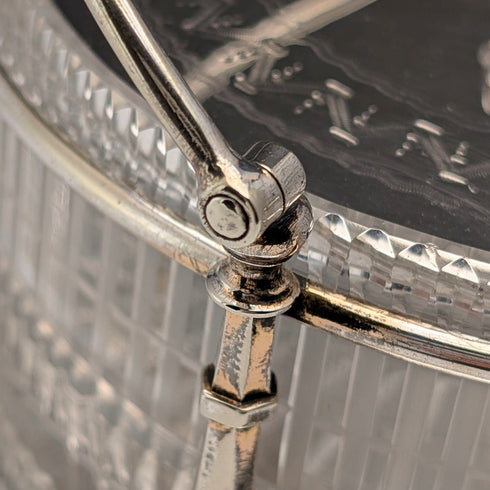 英國古董銀盤和雕花玻璃內黃油盤