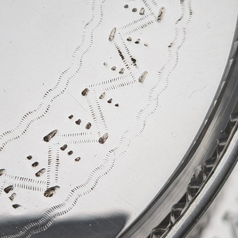 英國古董銀盤和雕花玻璃內黃油盤