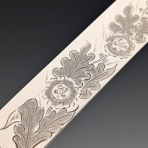 Circa 1881 British antique white mother-of-pearl handle dessert cutlery 5 pairs in wooden box LEE & WIGFULL