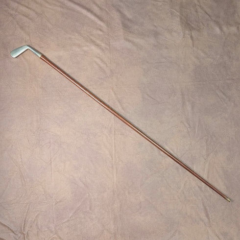 英国ヴィンテージ ゴルフクラブ型ハンドル ブラウンシャフト ステッキ 杖 92cm