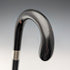 1927 British vintage black shaft, curved handle, pure silver decoration, walking stick, 88cm, J Howell & Co.
