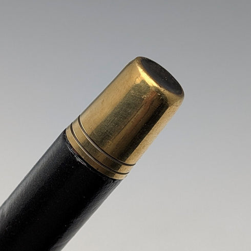 1927 British vintage black shaft, curved handle, pure silver decoration, walking stick, 88cm, J Howell & Co.