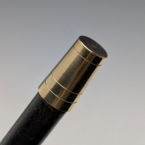 1912年 英国アンティーク 黒軸 曲がりハンドル 純銀装飾 ステッキ 杖 90cm J Howell&Co