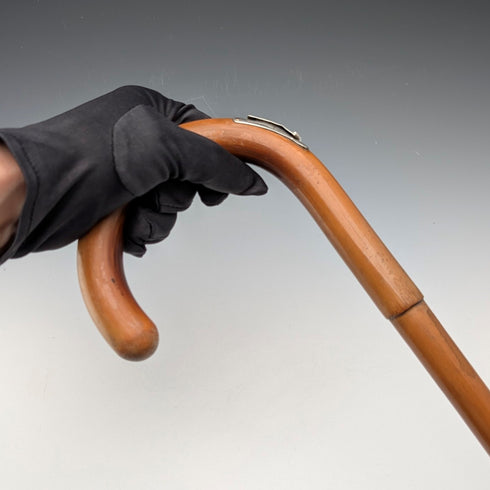 20世紀初頭 英国アンティーク ホースメジャー付きステッキ タンシャフト 93cm Swaine&Adeney