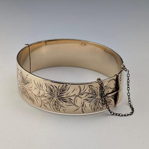 英国ヴィンテージ 9ctロールドゴールド バングル/ブレスレット Lawson, Ward&Gammage