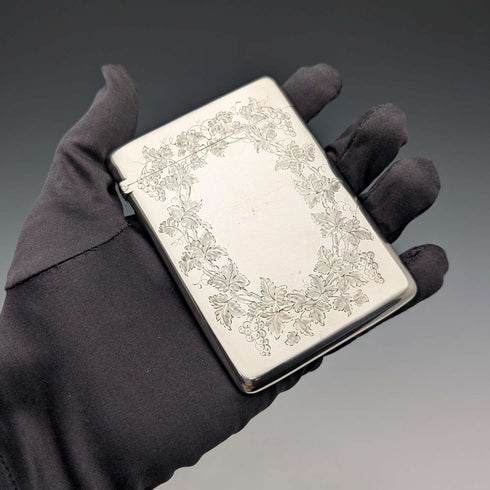 1883年 英国アンティーク 純銀製 カードケース 75g William Summers