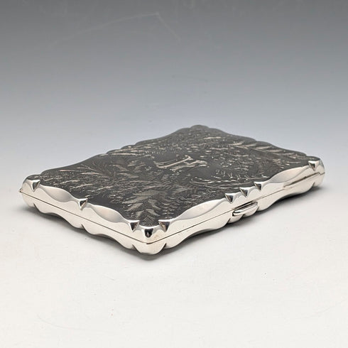 1906 英國古董純銀雙門卡片盒,84 克,Hilliard & Thomason