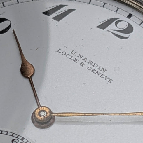 アンティーク ユリス・ナルダン 懐中時計 銀側ハンターケース 動作良好