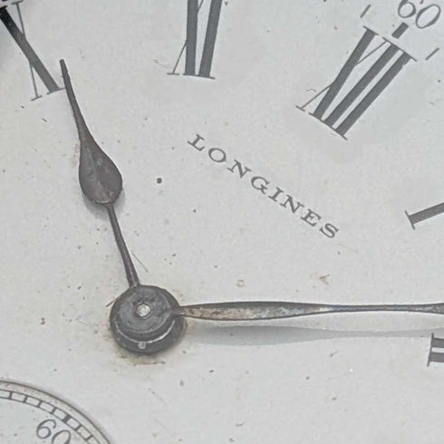 Antique Longines pocket watch, circa 1904, Art Nouveau engravings, silver side hunter case, in good working order