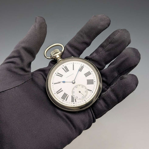 約 1908 年古董浪琴懷錶,開放式,直徑 55 毫米,運作良好