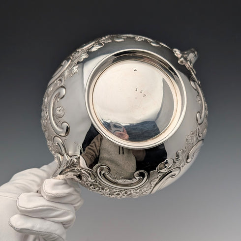 1891 British antique sterling silver large sugar bowl 395g Walter & John Barnard