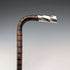 1906 British Antique Walking Stick, 92cm, Brown Handle, L-Handle, Sterling Silver Decoration, by Thomas Davis