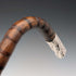 1906 British Antique Walking Stick, 92cm, Brown Handle, L-Handle, Sterling Silver Decoration, by Thomas Davis